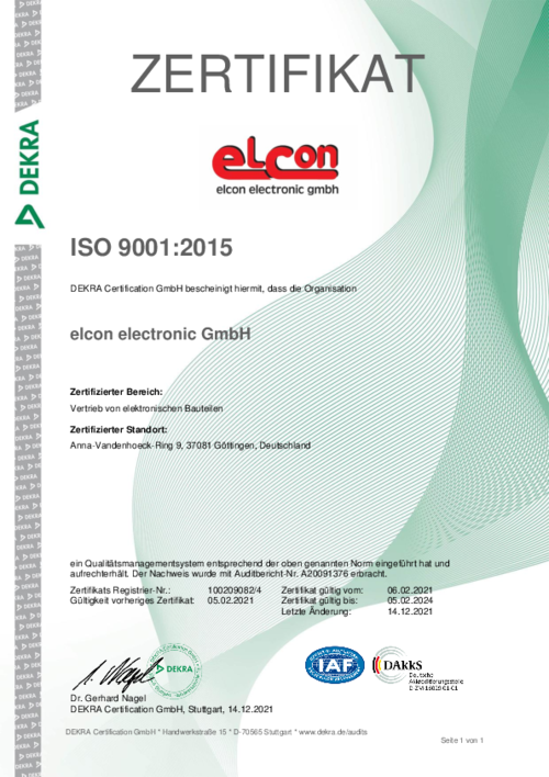 ISO 9001 Zertifikat Deutsch